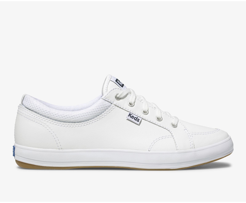 Keds Sneakers White - Center Leather - Womens TRFOBW-816